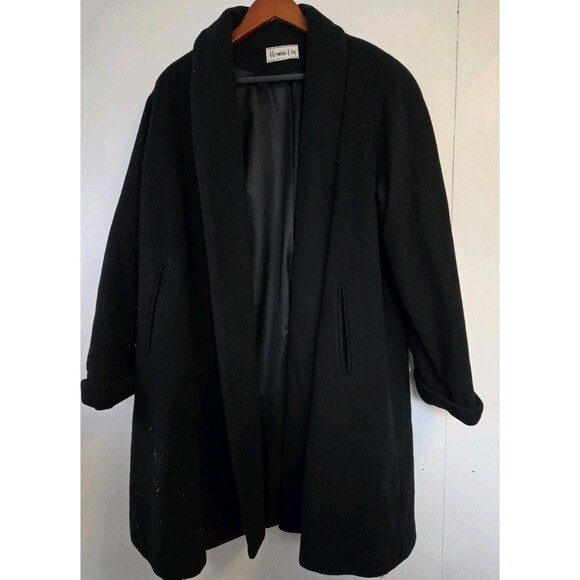 Herman Kay Jackets & Blazers - Herman Kay Coat Womens 8 Black Wool Blend Winter Old Money Timeless Preppy